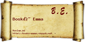 Boskó Emma névjegykártya
