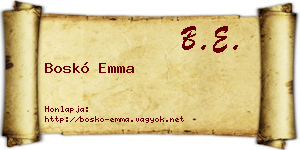 Boskó Emma névjegykártya